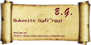 Bukovits Györgyi névjegykártya
